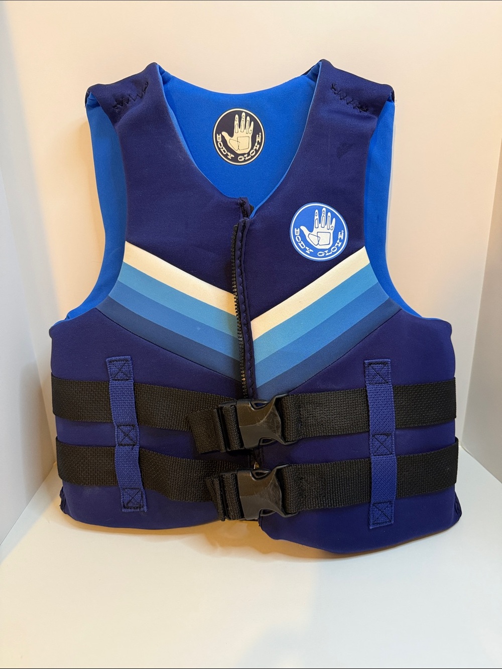 Body Glove Youth Life Jacket Vest Blue 55–88 lbs Zip Up 2 Buckle PFD Water Sport